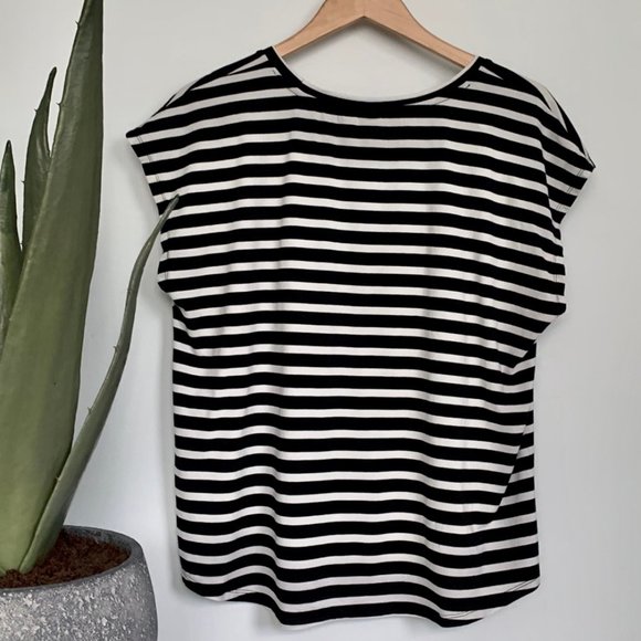 GAP Dolman Sleeve black and white stripe tee XL - Picture 3 of 6